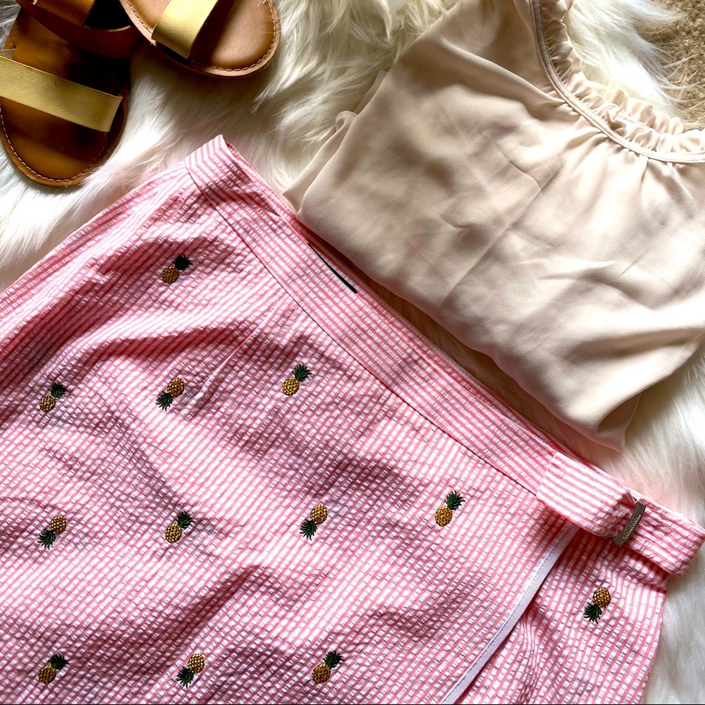 Brooks Brothers 346 Seersucker tulip skirt SZ10